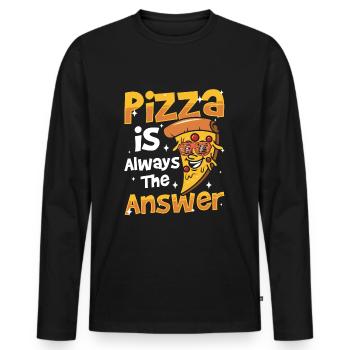 Pizza Italie Humour - T-shirt manches longues Premium bio Homme - noir - Devant - Nico (187cm)