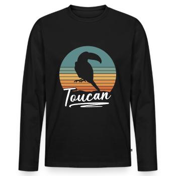 Toucan Animal Flying Beak - Men's Premium Organic Long Sleeve Shirt - black - Front - Nico (187cm)