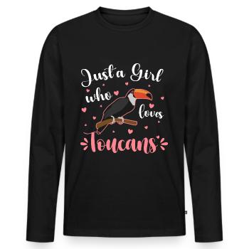 Bird Holiday Birds South America - Men's Premium Organic Long Sleeve Shirt - black - Front - Nico (187cm)