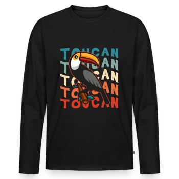 Toucan Holiday Tropical Exotique - T-shirt manches longues Premium bio Homme - noir - Devant - Nico (187cm)