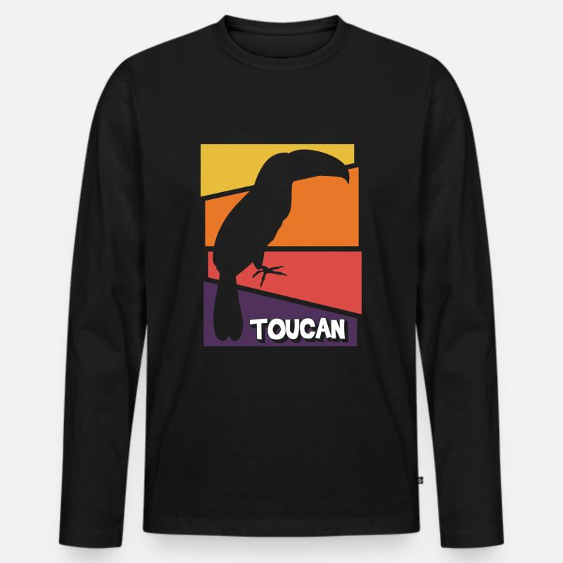 Vogel Urlaub Urwald - Männer Premium Bio Langarmshirt - Schwarz