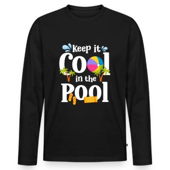 Pool Party Pool Party Floats Loisirs - T-shirt manches longues Premium bio Homme - noir - Devant - Nico (187cm)
