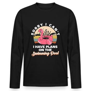 Swmming Pool Partymonster Partyzeit Sonne - Männer Premium Bio Langarmshirt - Schwarz - Vorne - Nico (187cm)