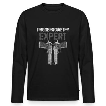 Propriétaire d’armes à feu de chasse - T-shirt manches longues Premium bio Homme - noir - Devant - Nico (187cm)