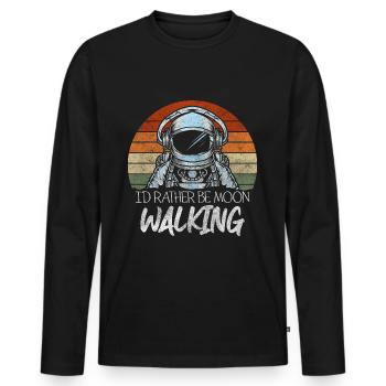 Space Planet Weightless Galaxy - Men's Premium Organic Long Sleeve Shirt - black - Front - Nico (187cm)