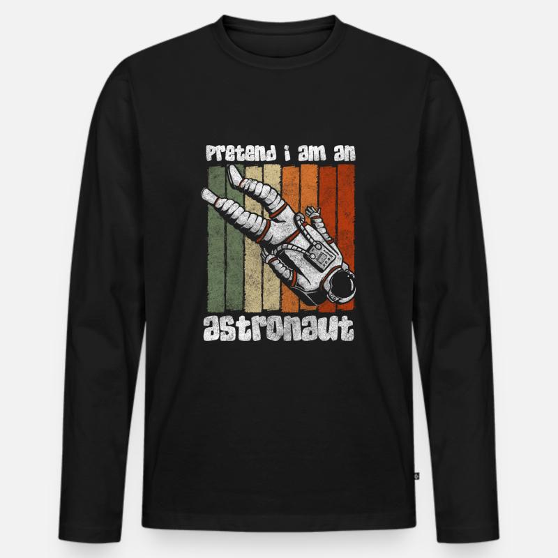 Astronaut Kosmos - Männer Premium Bio Langarmshirt - Schwarz