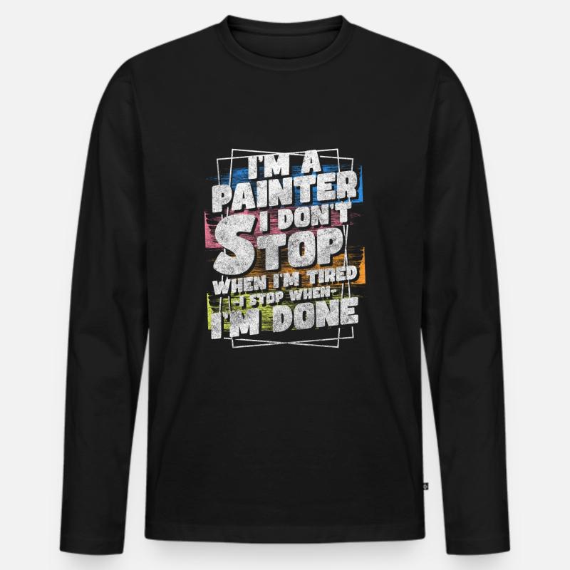 Painter Profession Paint Paint Roller - Men's Premium Organic Long Sleeve Shirt - black