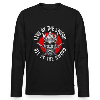 Swordsmen, Warriors, Samurai, Swords - Men's Premium Organic Long Sleeve Shirt - black - Front - Nico (187cm)