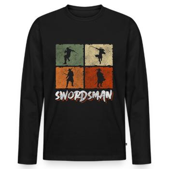 Swordsman Axe Kendo Victory - Men's Premium Organic Long Sleeve Shirt - black - Front - Nico (187cm)