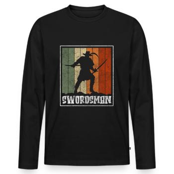 Schwertkampf Krieger Japan - Männer Premium Bio Langarmshirt - Schwarz - Vorne - Nico (187cm)