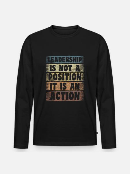 Leader, Workers, Team, Employees - Men's Premium Organic Long Sleeve Shirt - black