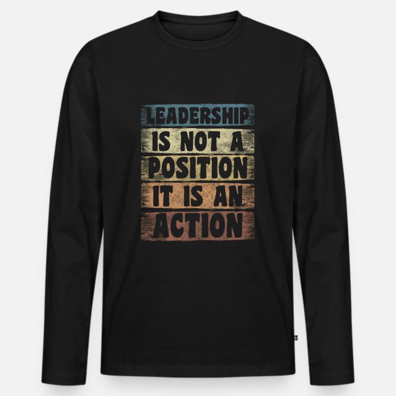Anführer Arbeiter Team Angestellte - Männer Premium Bio Langarmshirt - Schwarz