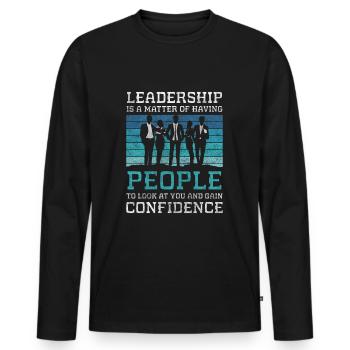 firma karriere erfolg - Männer Premium Bio Langarmshirt - Schwarz - Vorne - Nico (187cm)