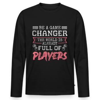 büro abteilungsleiter angestellter - Männer Premium Bio Langarmshirt - Schwarz - Vorne - Nico (187cm)