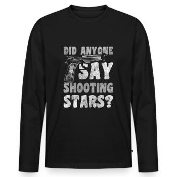 Astérisque étoilé filant - T-shirt manches longues Premium bio Homme - noir - Devant - Nico (187cm)