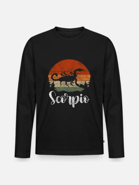 Sternzeichen Skorpion Sterne - Männer Premium Bio Langarmshirt - Schwarz