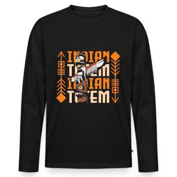 Native American Native American Feather Jewelry - Men's Premium Organic Long Sleeve Shirt - black - Front - Nico (187cm)