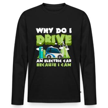 E-Auto Save the Planet Umweltschutz - Männer Premium Bio Langarmshirt - Schwarz - Vorne - Nico (187cm)