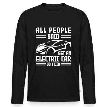 Elektromobilität Beschleunigung Strom Klimawandel - Männer Premium Bio Langarmshirt - Schwarz - Vorne - Nico (187cm)
