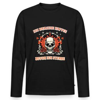 ich brauch kaffee spruch geschenk - Männer Premium Bio Langarmshirt - Schwarz - Vorne - Nico (187cm)