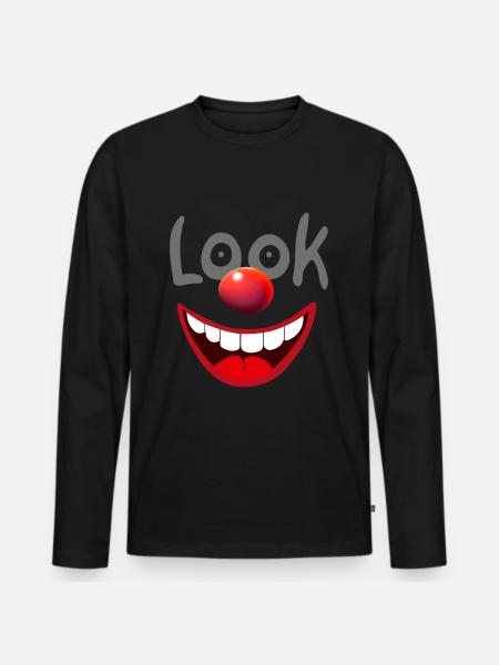 Clown Look - Men's Premium Organic Long Sleeve Shirt - black