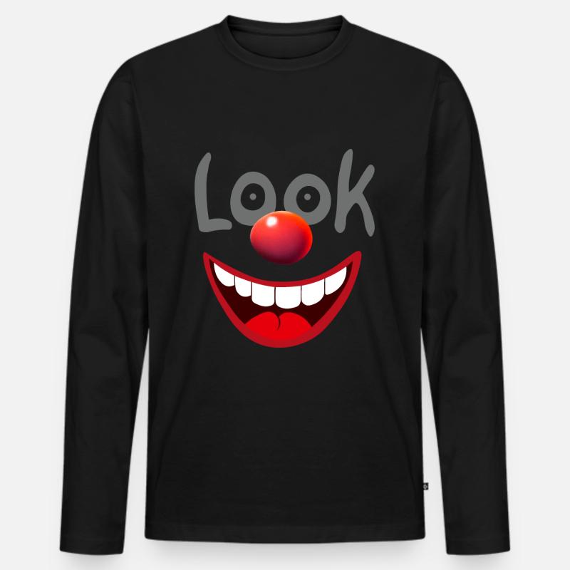 Clown Look - Männer Premium Bio Langarmshirt - Schwarz