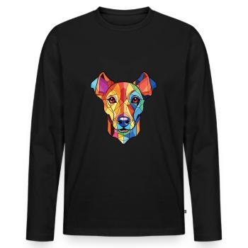 Drever chien race coloré aquarelle Illustration - T-shirt manches longues Premium bio Homme - noir - Devant - Nico (187cm)