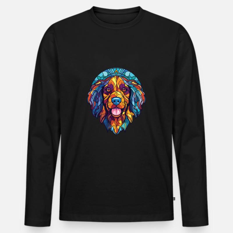 Chippiparai Hunderasse Aquarell Illustration - Männer Premium Bio Langarmshirt - Schwarz