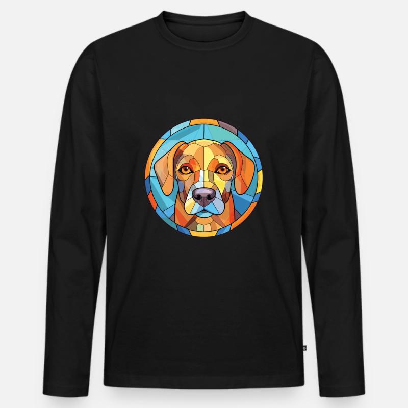 Akbash Hunderasse bunte Aquarell-Illustration - Männer Premium Bio Langarmshirt - Schwarz