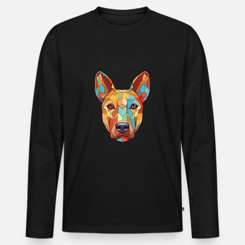 Thailändische Ridgeback-Hunderasse Aquarell-Illustration - Männer Premium Bio Langarmshirt - Schwarz