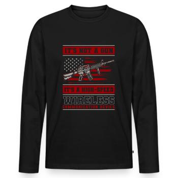 Gun Club Firearm - Men's Premium Organic Long Sleeve Shirt - black - Front - Nico (187cm)