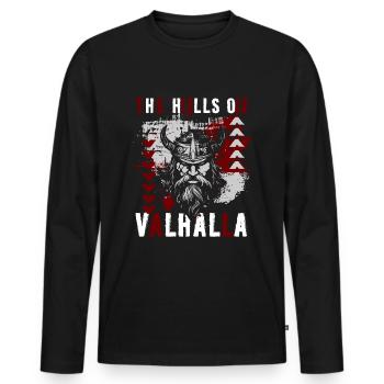 Style Polka Rouge - T-shirt manches longues Premium bio Homme - noir - Devant - Nico (187cm)