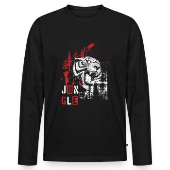 Trash Polka Trash Cool Polkatrash - T-shirt manches longues Premium bio Homme - noir - Devant - Nico (187cm)
