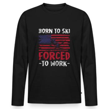 Skiing Skiing Downhill Ski area - Men's Premium Organic Long Sleeve Shirt - black - Front - Nico (187cm)
