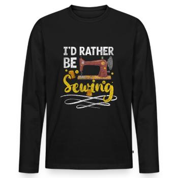 Tailor Scissors Sewing - Men's Premium Organic Long Sleeve Shirt - black - Front - Nico (187cm)