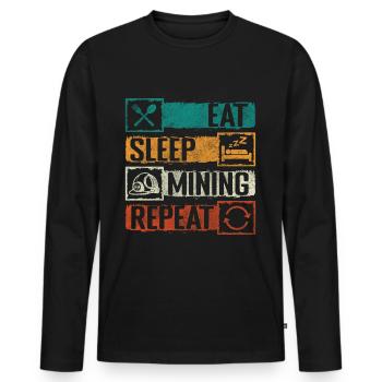 Miner Stones - Men's Premium Organic Long Sleeve Shirt - black - Front - Nico (187cm)