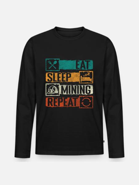 Miner Stones - Men's Premium Organic Long Sleeve Shirt - black