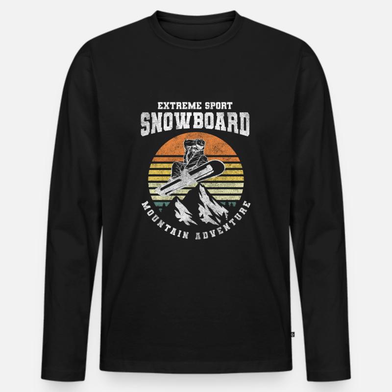 Schnee Board Tailgrab - Männer Premium Bio Langarmshirt - Schwarz