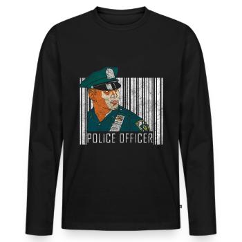 Polizist Blaulicht Tatort Jagd - Männer Premium Bio Langarmshirt - Schwarz - Vorne - Nico (187cm)