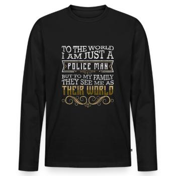 Policewoman Stop Sheriff Chase - Men's Premium Organic Long Sleeve Shirt - black - Front - Nico (187cm)