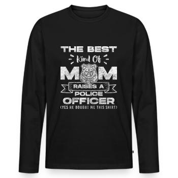 Police Stop Uniform Siren - Men's Premium Organic Long Sleeve Shirt - black - Front - Nico (187cm)