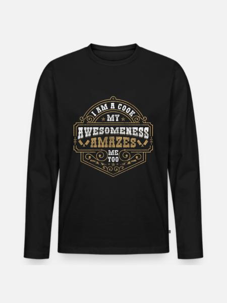 Kitchen Hobby Delicious Cook - Men's Premium Organic Long Sleeve Shirt - black