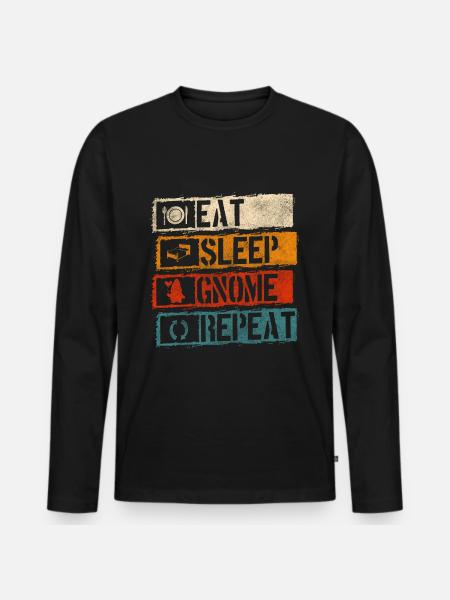 Gnome Garden Gnome Pointed Hat - Men's Premium Organic Long Sleeve Shirt - black