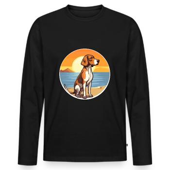Ariege Pointer Hund Rasse Cartoon Kawaii Clipart - Männer Premium Bio Langarmshirt - Schwarz - Vorne - Nico (187cm)