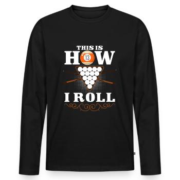 Billard Hobby Hobby 8-Ball - T-shirt manches longues Premium bio Homme - noir - Devant - Nico (187cm)