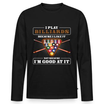 Billiard Kneipe Gewinn - Männer Premium Bio Langarmshirt - Schwarz - Vorne - Nico (187cm)