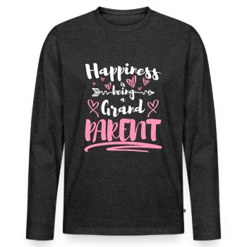 Granny Offspring Grandfather Love - Men's Premium Organic Long Sleeve Shirt - heather anthracite - Front - Nico (187cm)