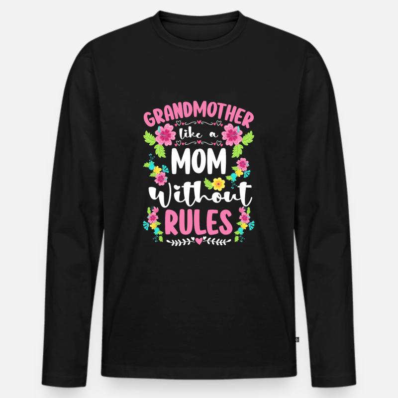 Opa Großmutter Baby - Männer Premium Bio Langarmshirt - Schwarz