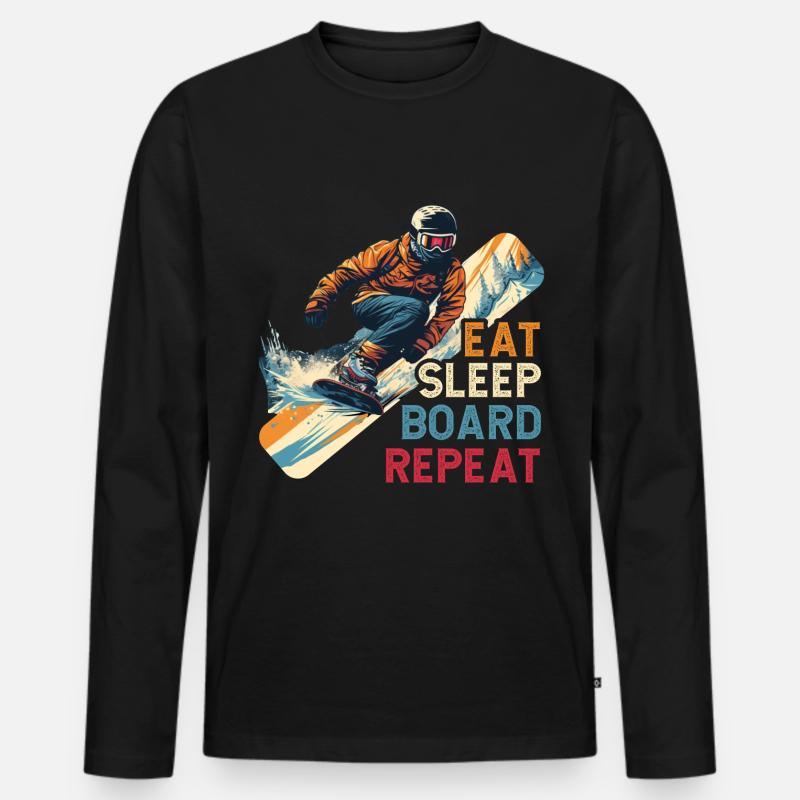 Snowboarding Snowboard Snowboarder - Männer Premium Bio Langarmshirt - Schwarz