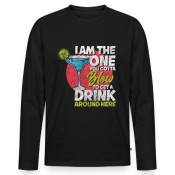 Bar Kellner Shaker Humor - Männer Premium Bio Langarmshirt - Schwarz - Vorne - Nico (187cm)